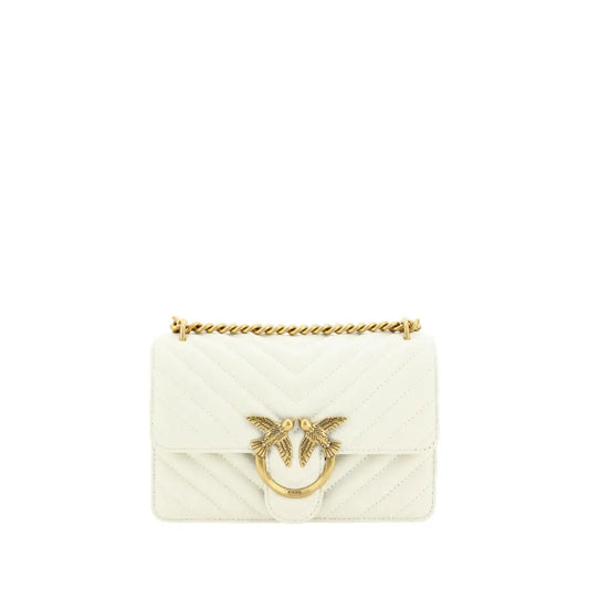 PINKO Elegant White Mini Love Shoulder Bag