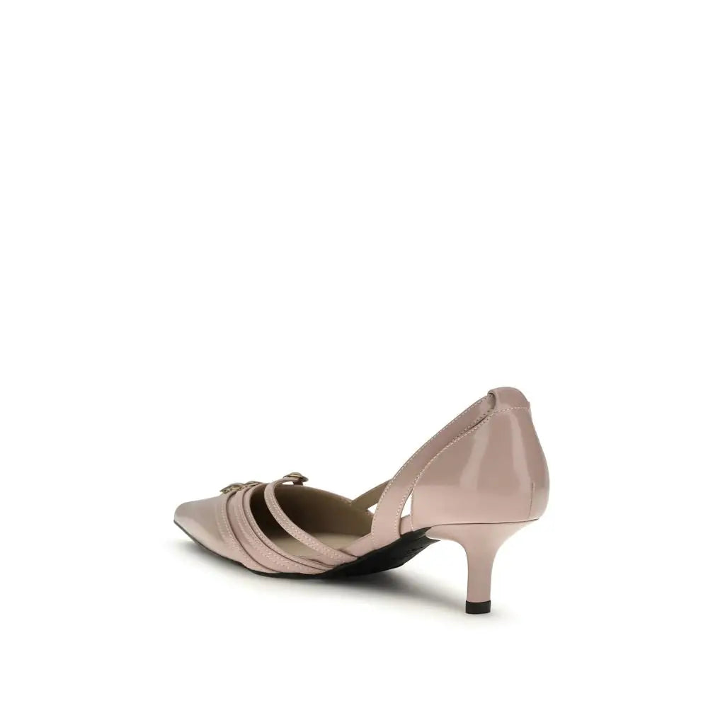 Pinko multicolor calf leather Bos Taurus mid heel nude pump with straps