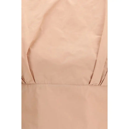 Multicolor polyester top i beige satin med glans og folder