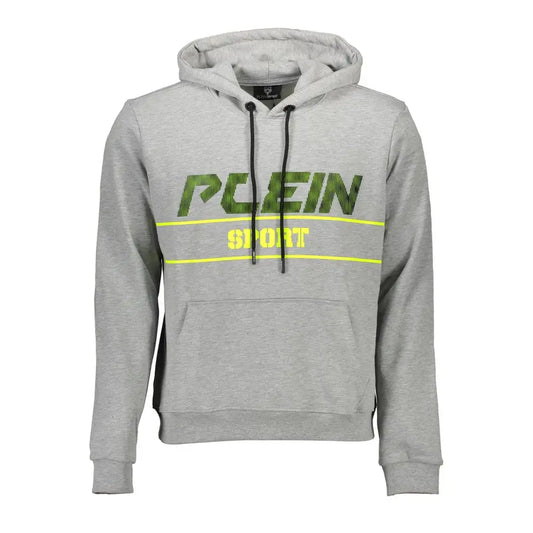 Plein Sport Gray Cotton Men Hooded Sweatshirt - Sweatshirts