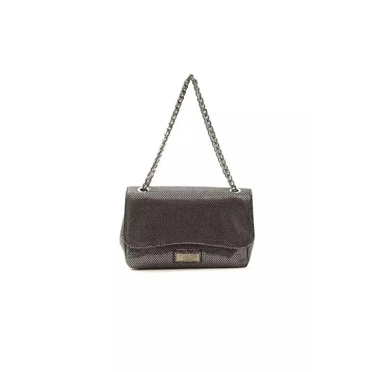 Pompei Donatella Gray Leather Women Crossbody Bag