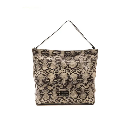 Pompei Donatella Gray Leather Women Shoulder Bag - Skuldertasker