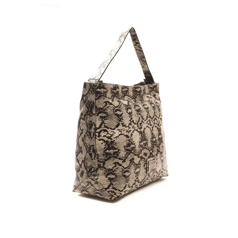 Pompei Donatella Gray Leather Women Shoulder Bag - Skuldertasker