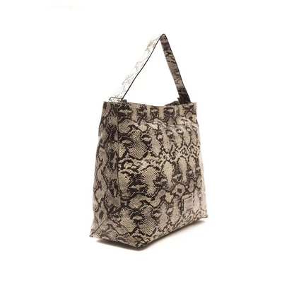 Pompei Donatella Gray Leather Women Shoulder Bag - Skuldertasker