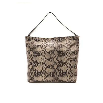 Pompei Donatella Gray Leather Women Shoulder Bag - Skuldertasker