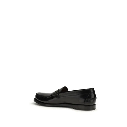 Prada Bos Taurus sorte læder slip-on loafers, 100% originale