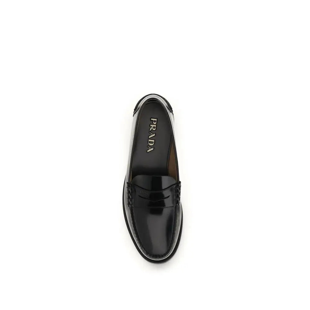Prada Bos Taurus sorte læder loafers, 100% originale