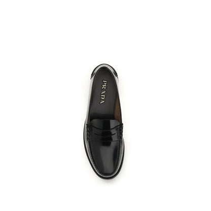 Prada Bos Taurus sorte læder loafers, 100% originale