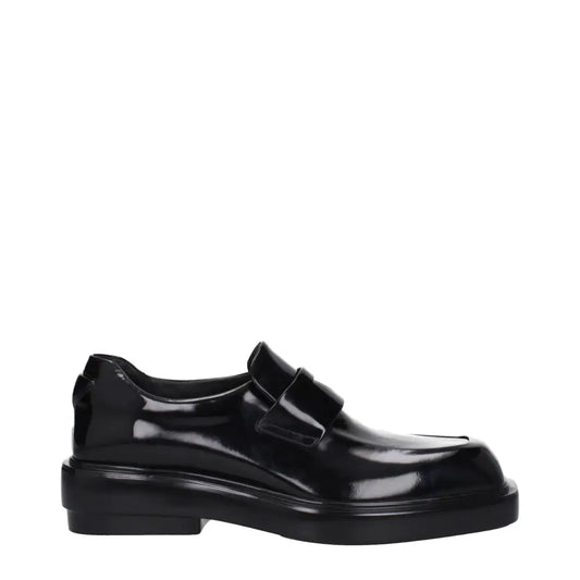 Prada Black Leather Slip-On Loafers - Loafers