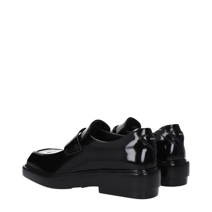 Prada Black Leather Slip-On Loafers - Loafers