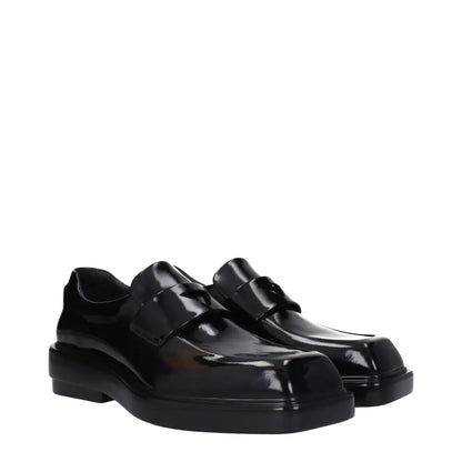 Prada Black Leather Slip-On Loafers - Loafers