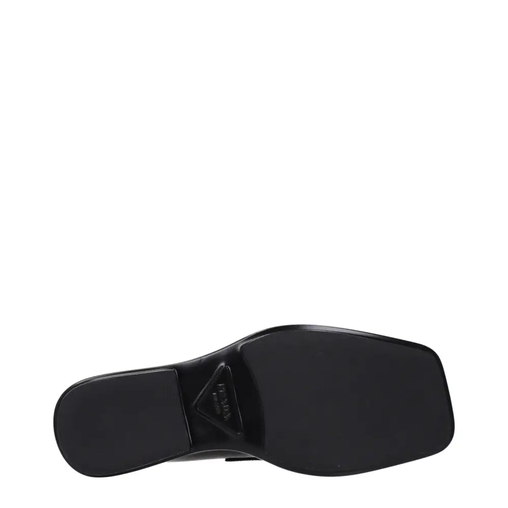 Prada Black Leather Slip-On Loafers - Loafers