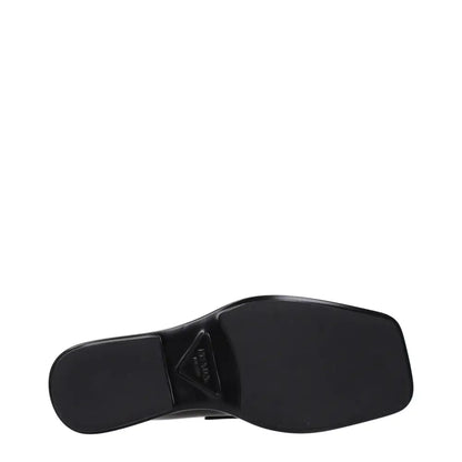 Prada Black Leather Slip-On Loafers - Loafers