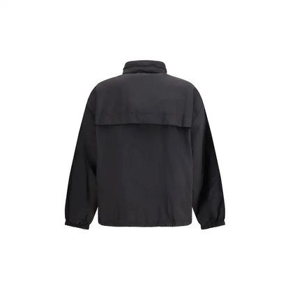 Prada black polyamide shell jacket med ståkrave og elastiske manchetter