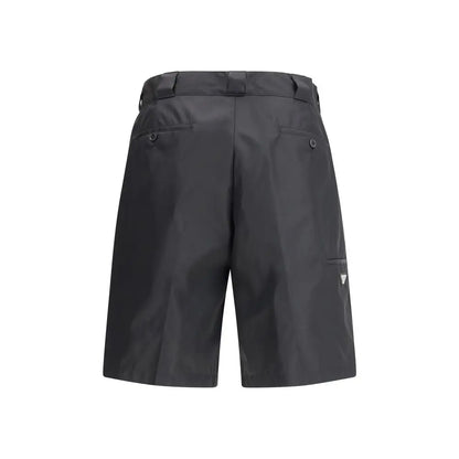 Prada black recycled Bermuda shorts i sort polyamid, moderne design