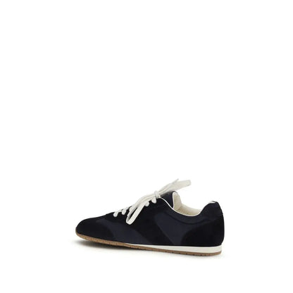 Prada blue calf leather Bos Taurus low-top sneaker i navy suede