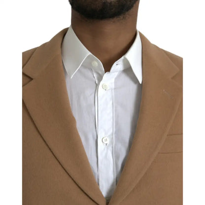 Prada Brown Cashmere 2 Piece Single Breasted Suit