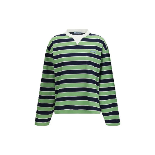 Prada multicolor cotton sportswear: striped long-sleeved sweater