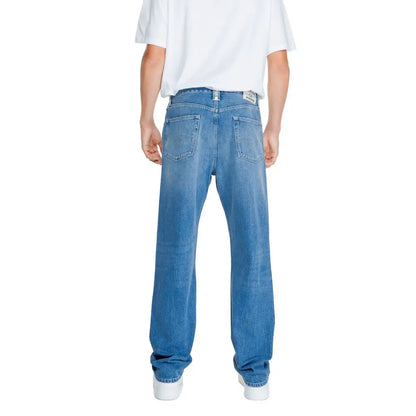 Replay blue cotton relaxed fit jeans i lyseblå denim med straight-leg snit
