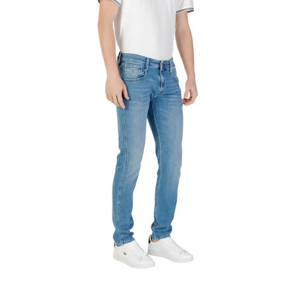 Replay Blue Cotton skinny jeans i lys blå denim, slim fit