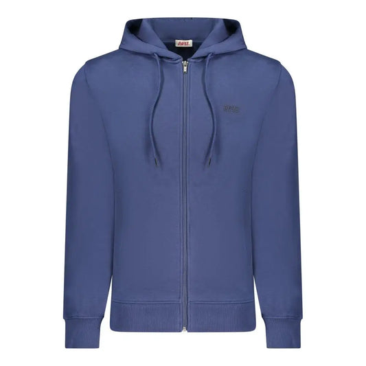 Flotte blå hoodie til mænd i bomuld med broderet logo og matchende snører