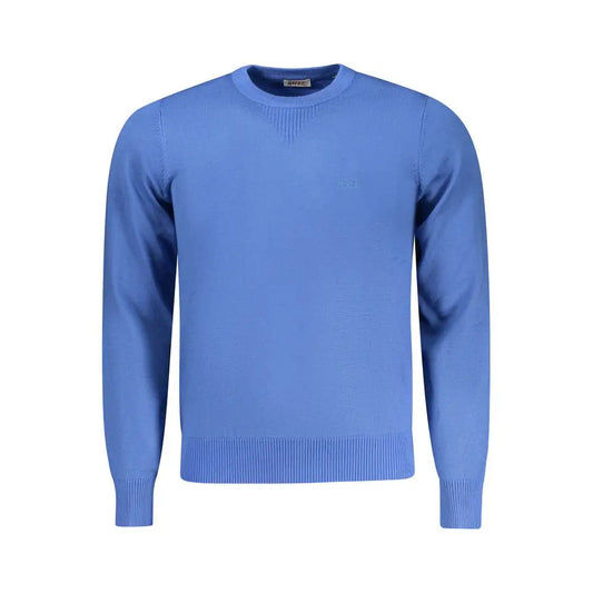 Rifle blue viscose herresweater med lange ærmer og ribkant