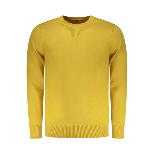 Maglia da uomo Rifle Giallo Viscosa, collo a costine in giallo senape