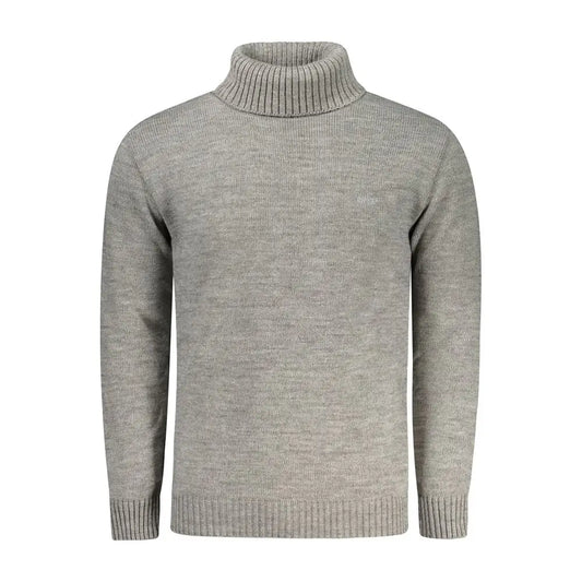 Classic rifle grigio acrylic sweater with ribbed turtleneck