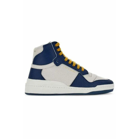 Saint Laurent Elevate Your Style with Mid-Top Blue Luxury Sneakers