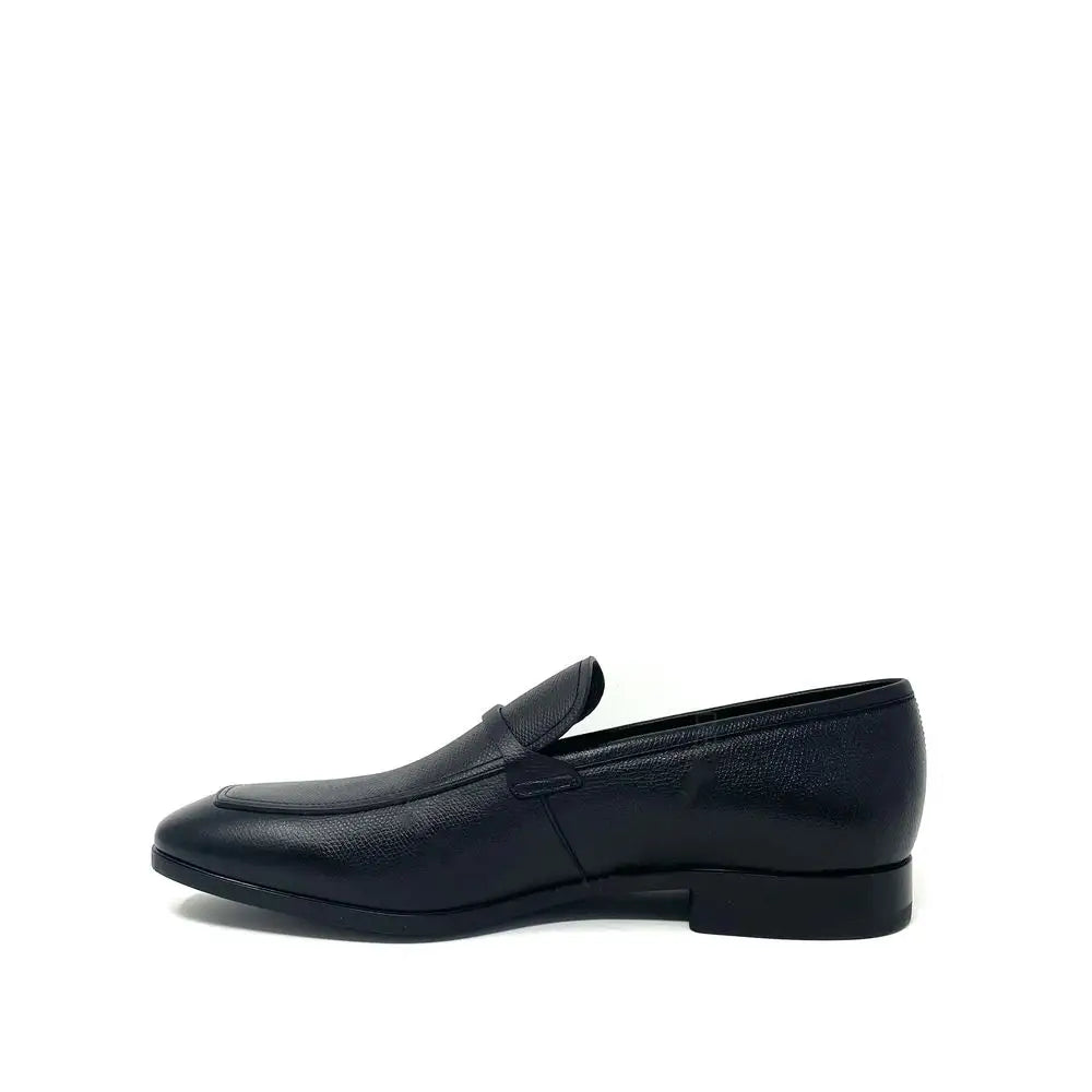Salvatore Ferragamo Black Calfskin Slip-On Loafers - Loafers