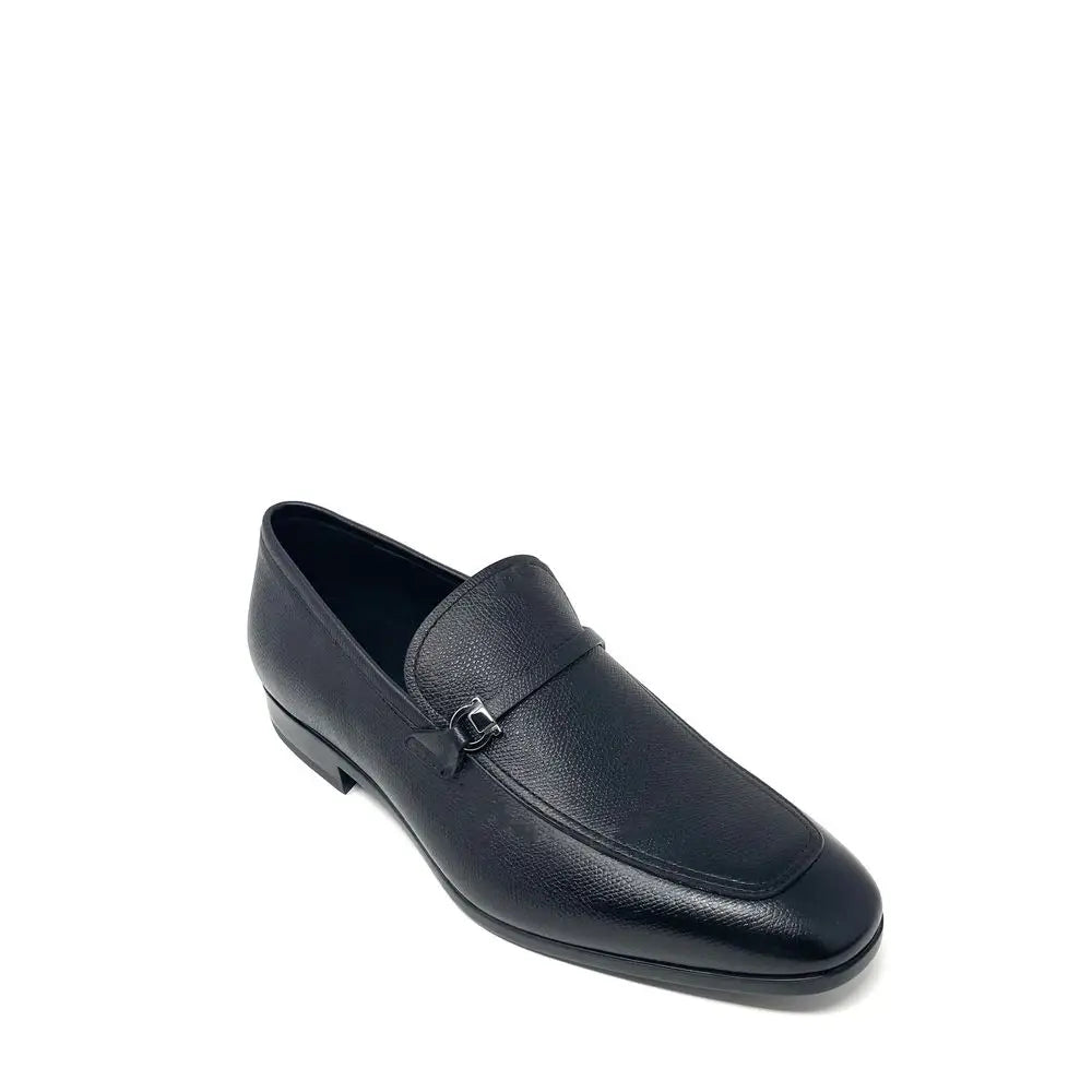 Salvatore Ferragamo Black Calfskin Slip-On Loafers - Loafers