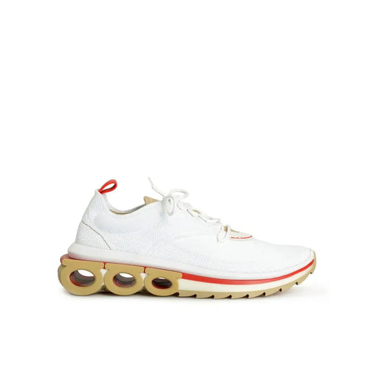 Salvatore Ferragamo White Fabric Athletic Sneakers - Sneakers