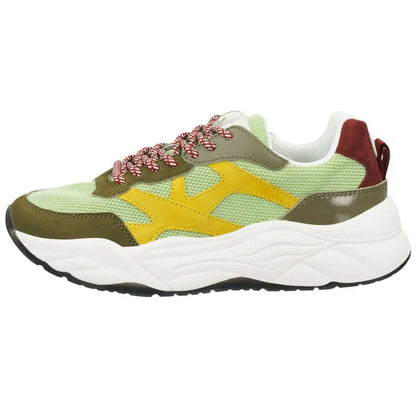 Scotch & Soda grønne gejtskind chunky sneakers i levende limegrøn og sennepsgul