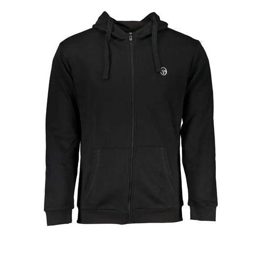Sergio Tacchini sorte bomulds sweater i sort bomuld med hvidt logo