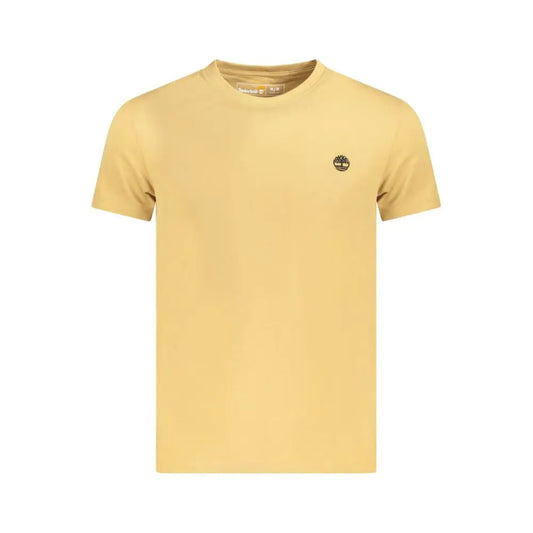 Timberland beige cotton mænds t-shirt med træ-logo