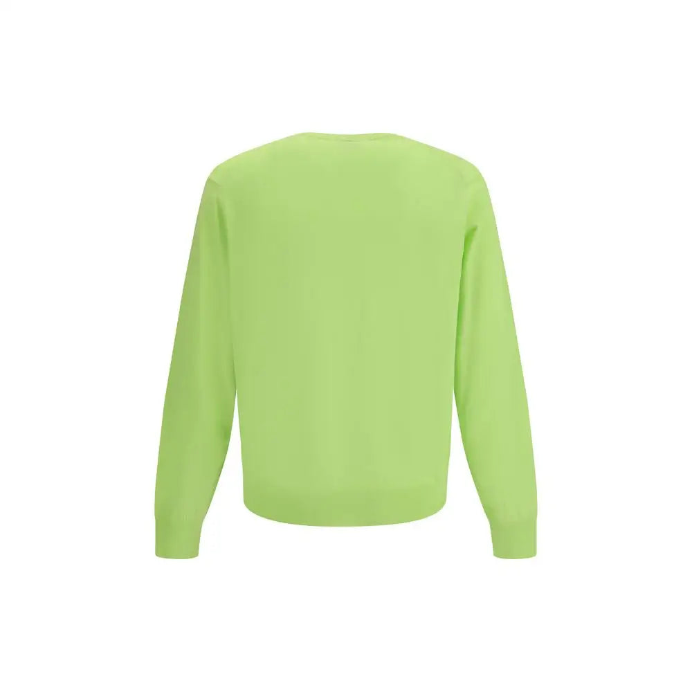 Tom Ford bicolor bomuldssweatshirt i levende limegrøn med ribkante