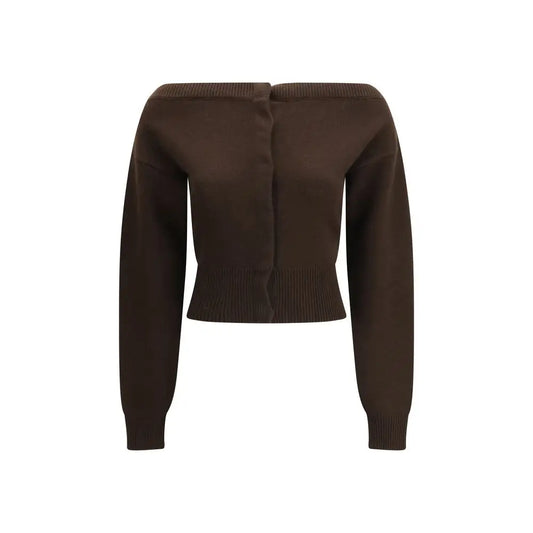 Tom Ford brown cashmere cropped knit sweater i chokoladebrun