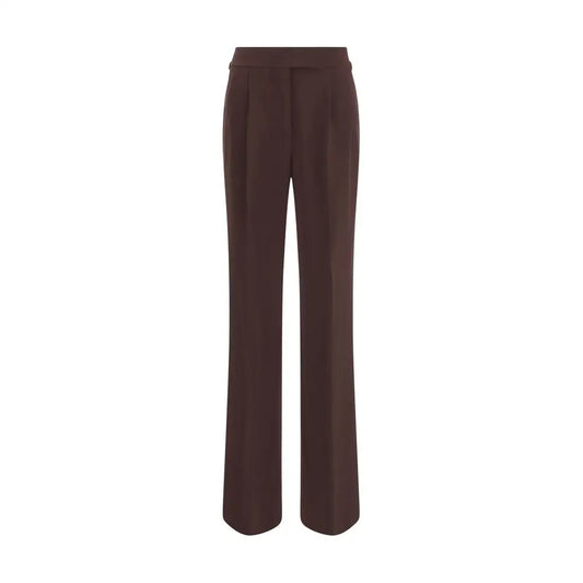 Tom Ford wide leg pants i brun med elegant snit og subtile folder