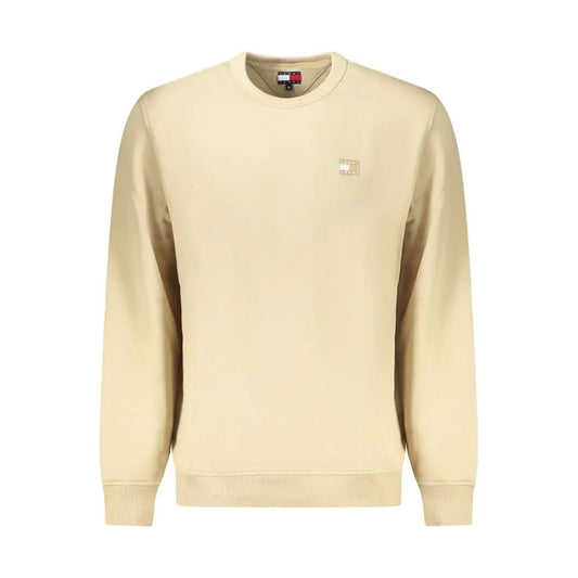 Tommy hilfiger beige cotton herresweater med logo