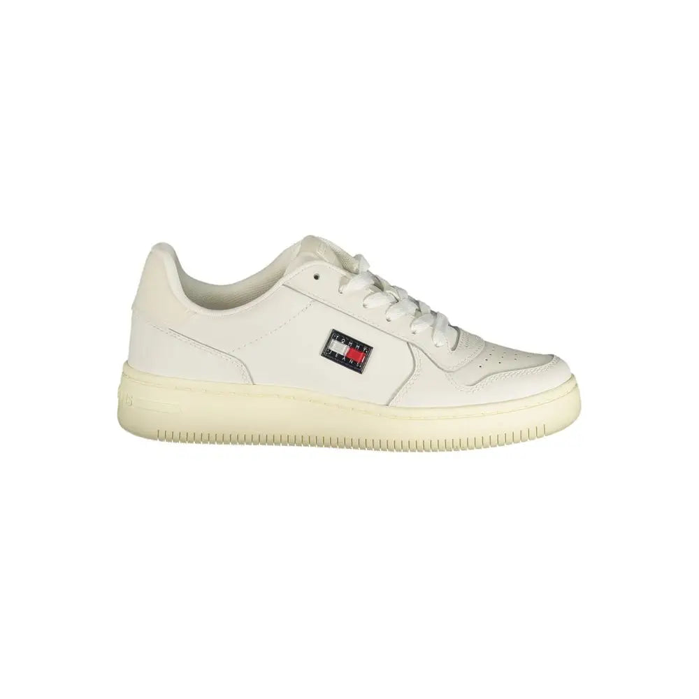 Tommy Hilfiger Bianco Poliuretano donna sneaker, low-top bianca con logo