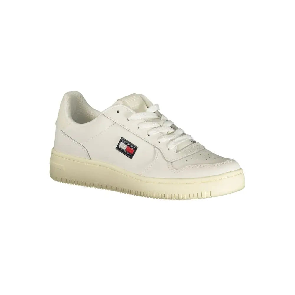Tommy Hilfiger Bianco Poliuretano donna sneaker, hvid lavtop med læder