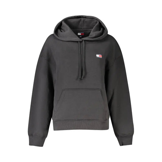 Tommy Hilfiger mørkegrå hoodie med logo og snører, 100% originale brands