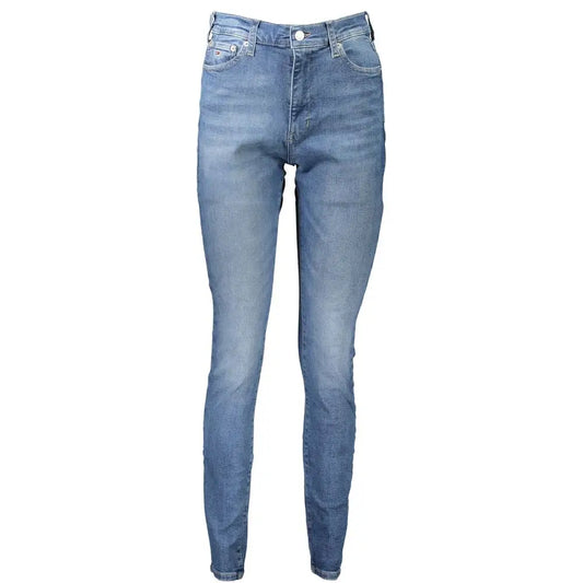 Tommy Hilfiger blue bomuldsslim jeans med lys vask og fem lommer