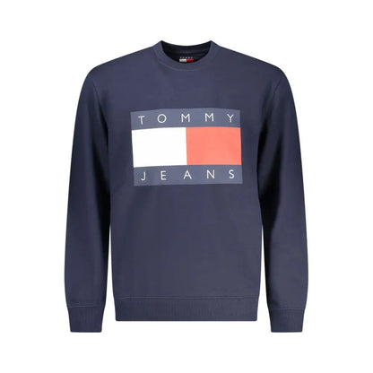 Tommy hilfiger blue cotton sweatshirt med navy blå logo