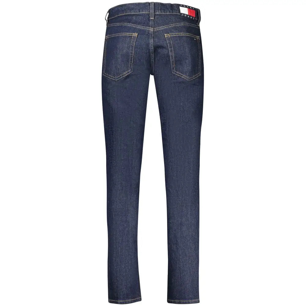 Tommy Hilfiger blue cotton jeans med flag-logo