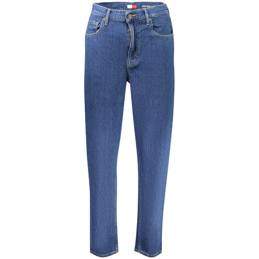 Tommy hilfiger blue cotton jeans med klassisk straight-leg snit