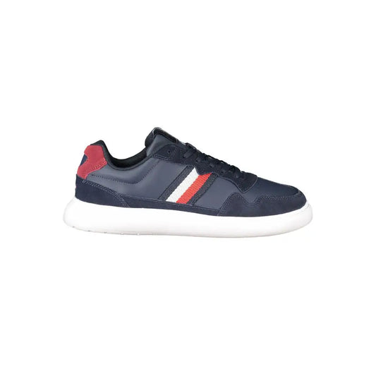 Tommy Hilfiger navy blue suede sneakers med røde accenter