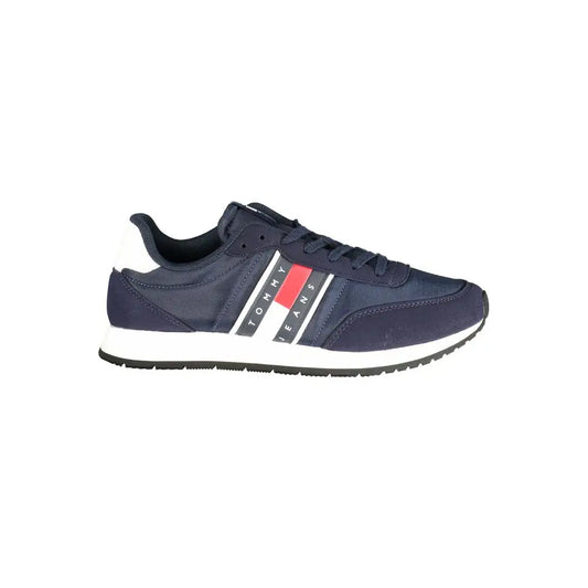 Tommy Hilfiger blå sneakers med rød-hvid stribe, 100% originale