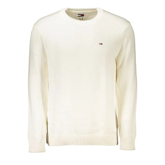 Tommy Hilfiger Chic White Crew Neck Cotton Sweater - XXL - Sweaters