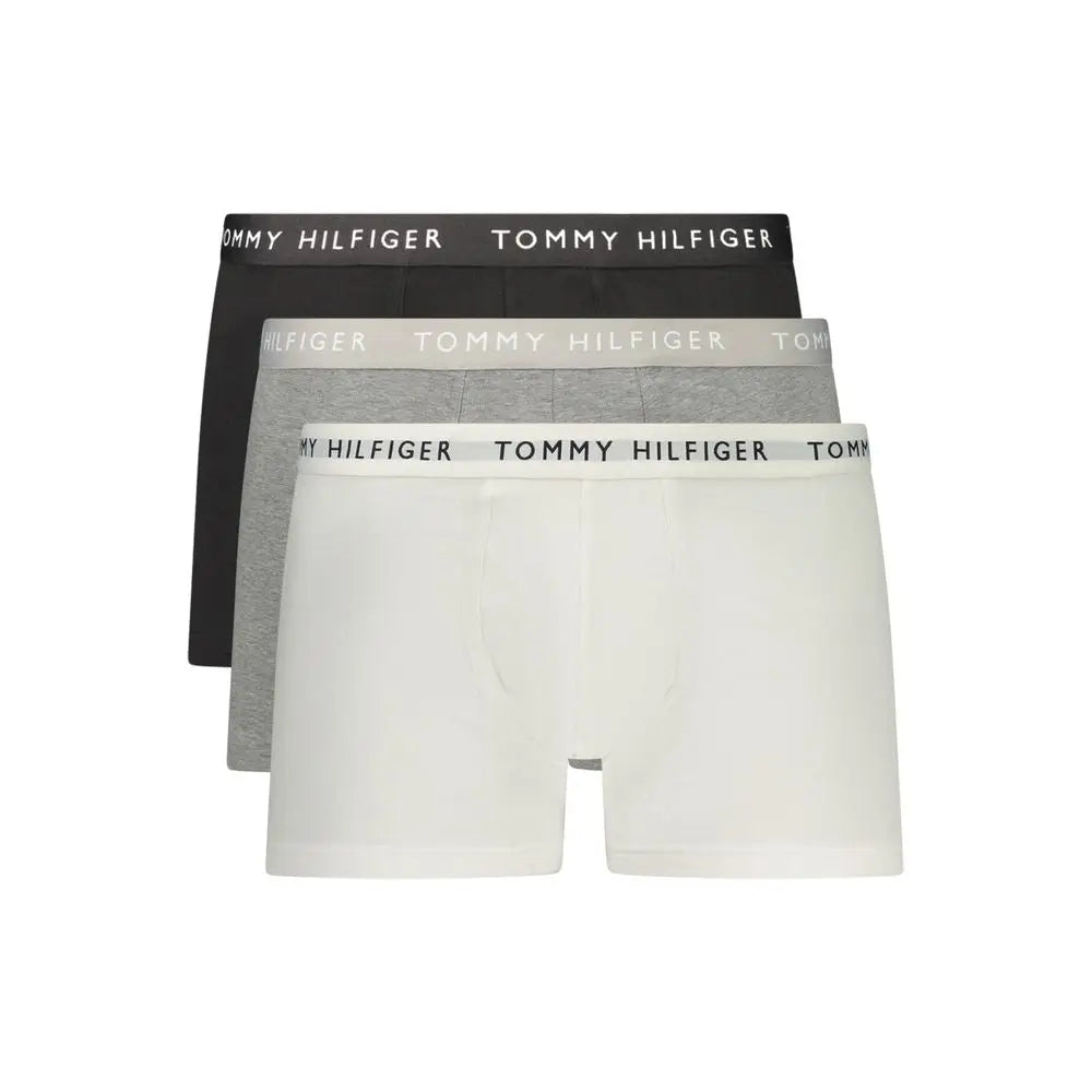 Tommy Hilfiger grå bomuld boxers i sort, grå og off-white